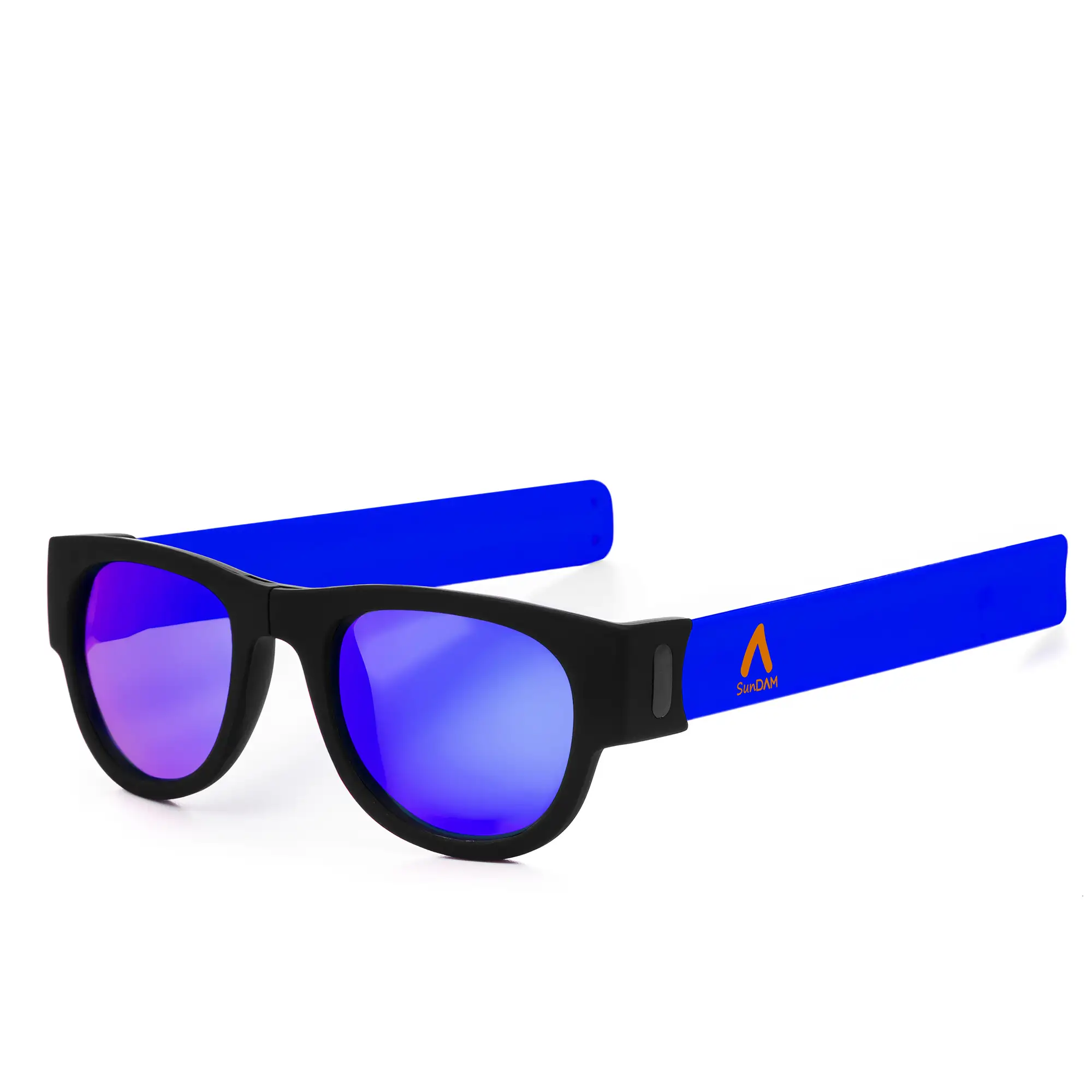 Gafas de sol con lente espejo deportivas, plegables y enrollables UV400