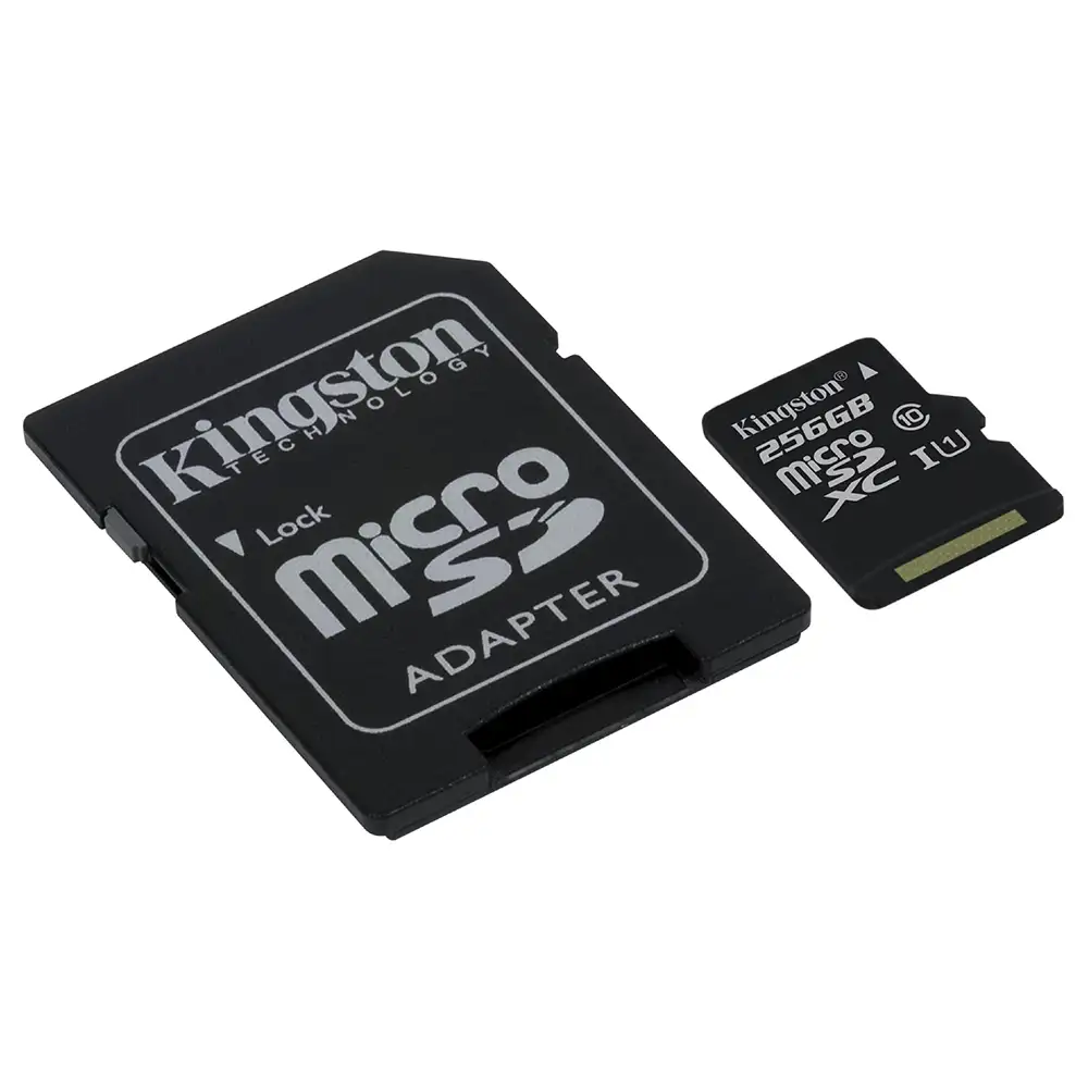 Tarjeta MicroSD Clase 10 UHS-I Kingston 256GB + Adaptador