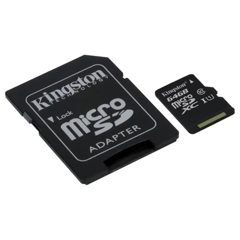 Tarjeta MicroSD Clase 10 UHS-I Kingston 64GB + Adaptador