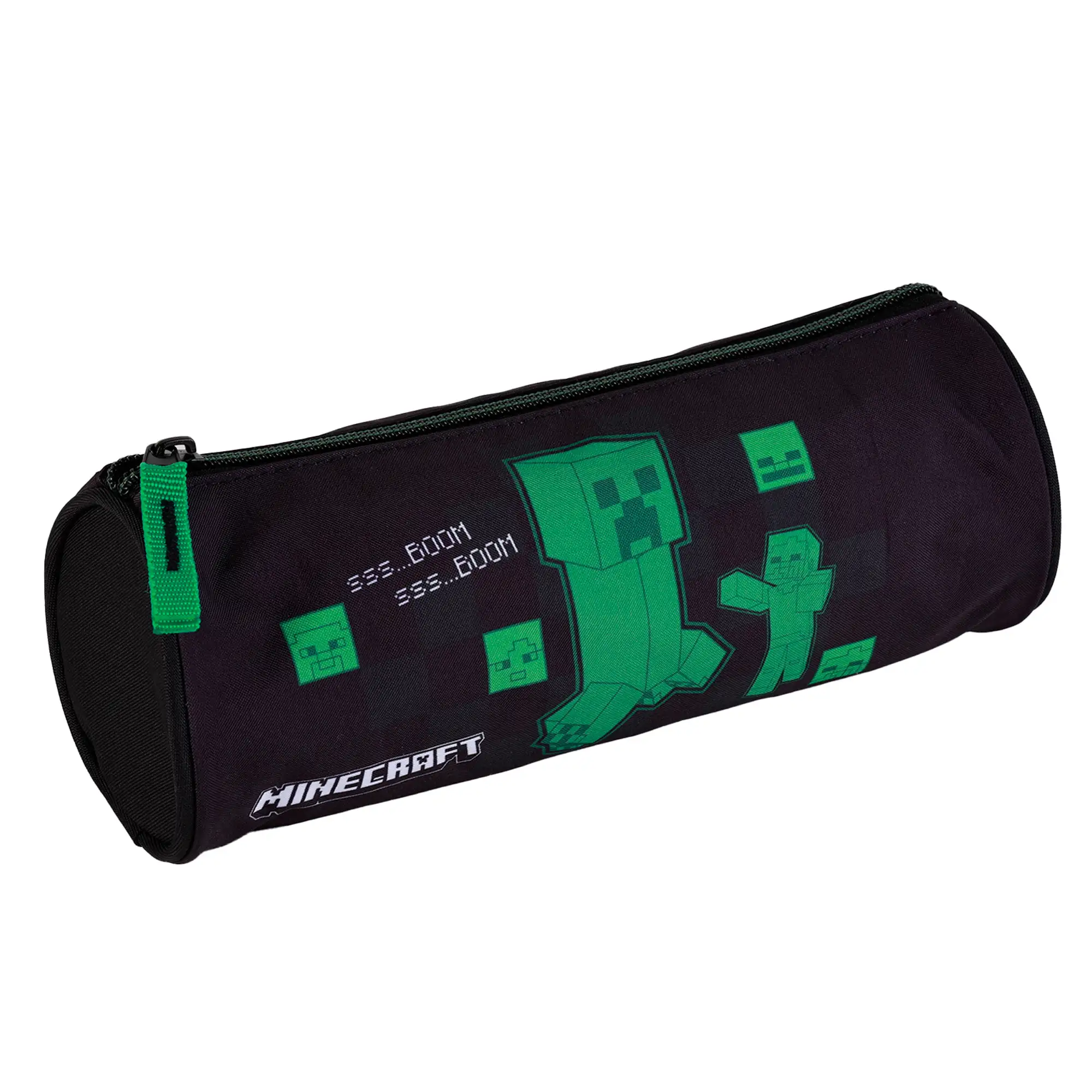 Portatodo redondo Minecraft Creeper. Interior totalmente forrado y personalizado.