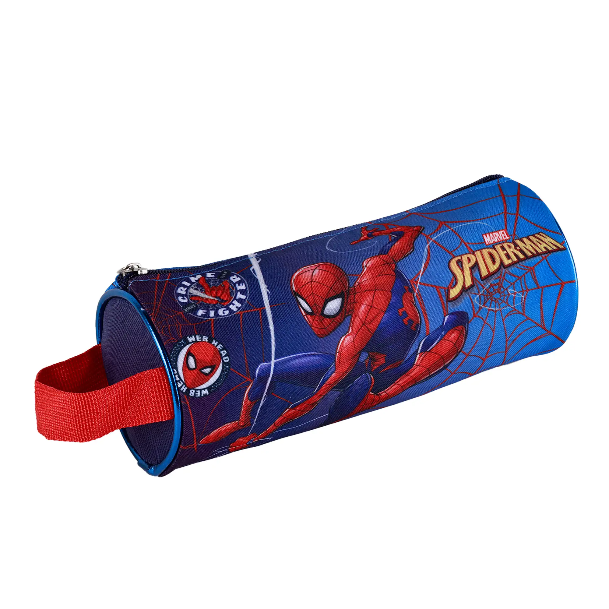 Portatodo redondo Spiderman. Interior totalmente forrado y personalizado.