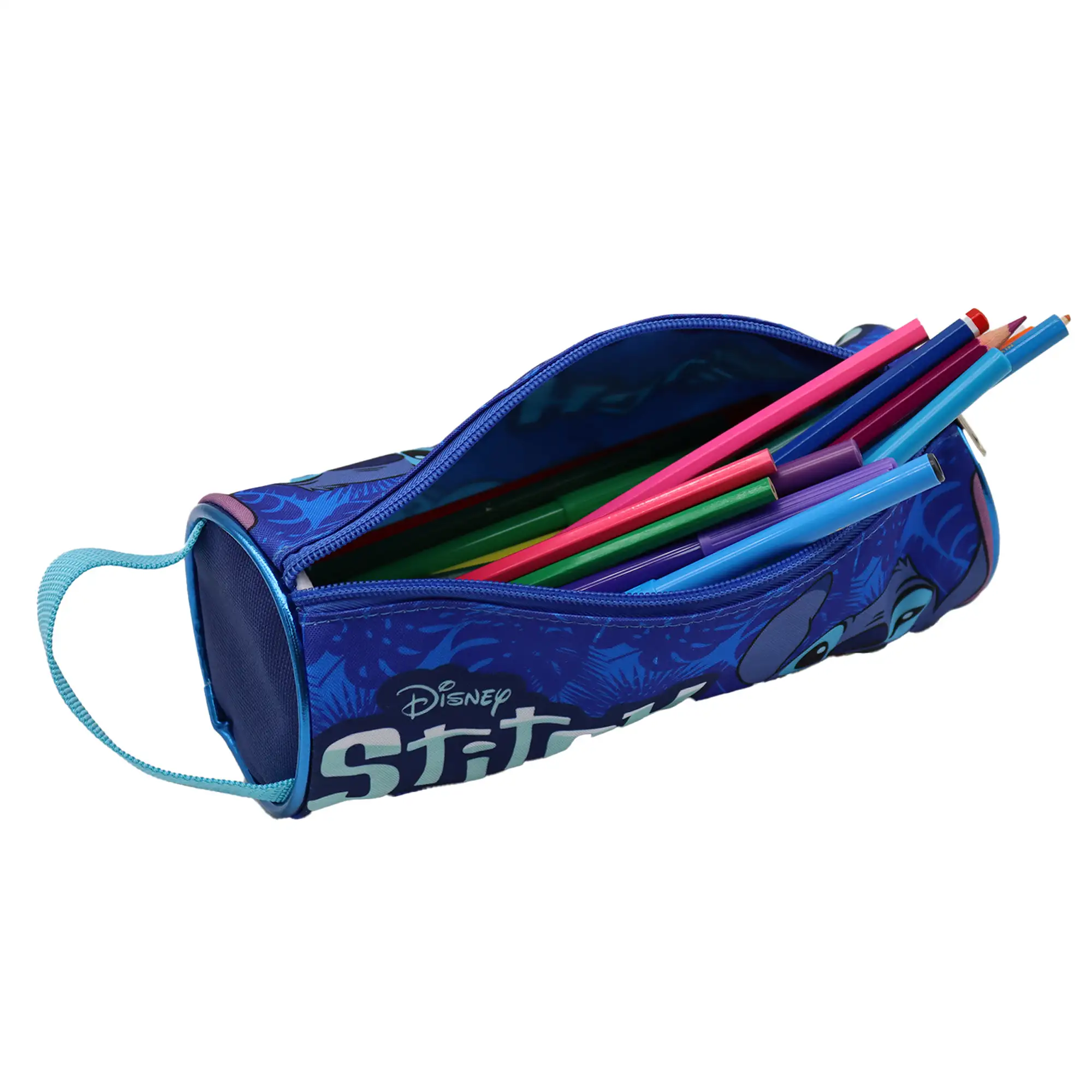Portatodo redondo Stitch. Interior totalmente forrado y personalizado.