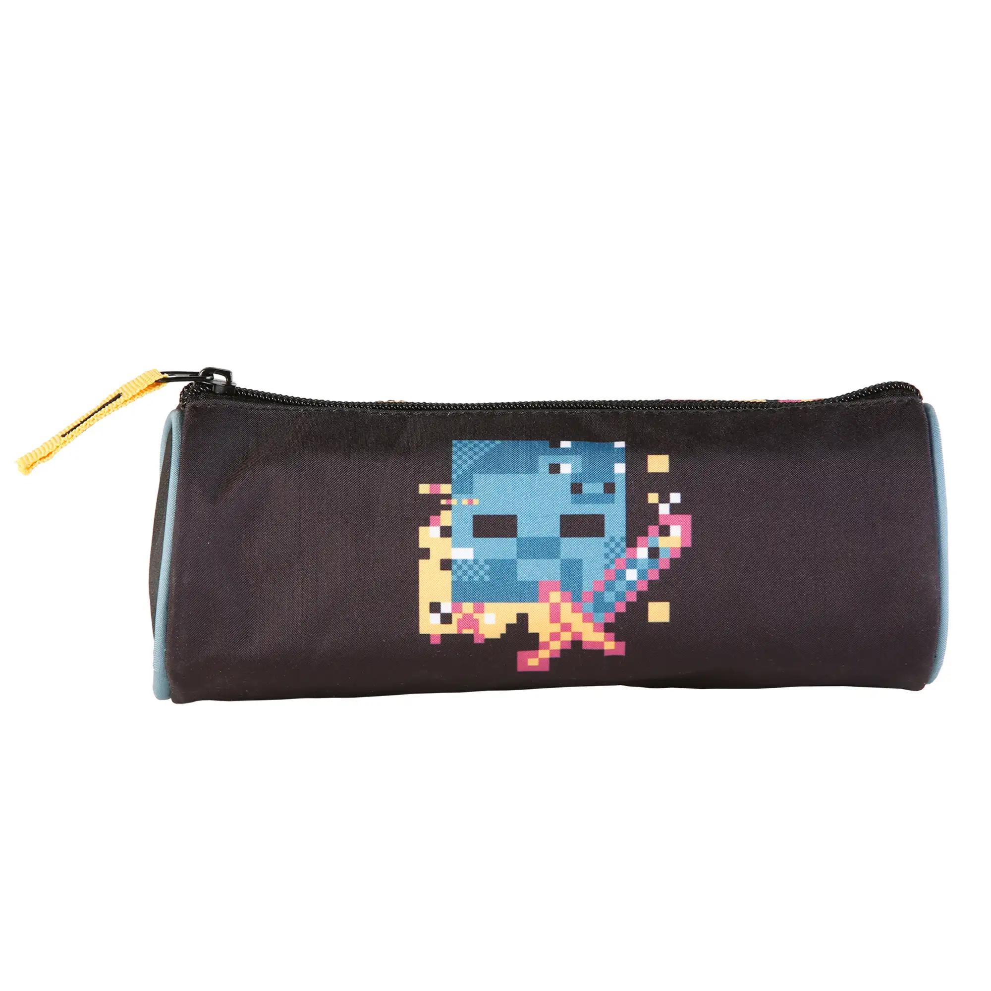 Portatodo redondo Minecraft Pixel. Interior totalmente forrado y personalizado.