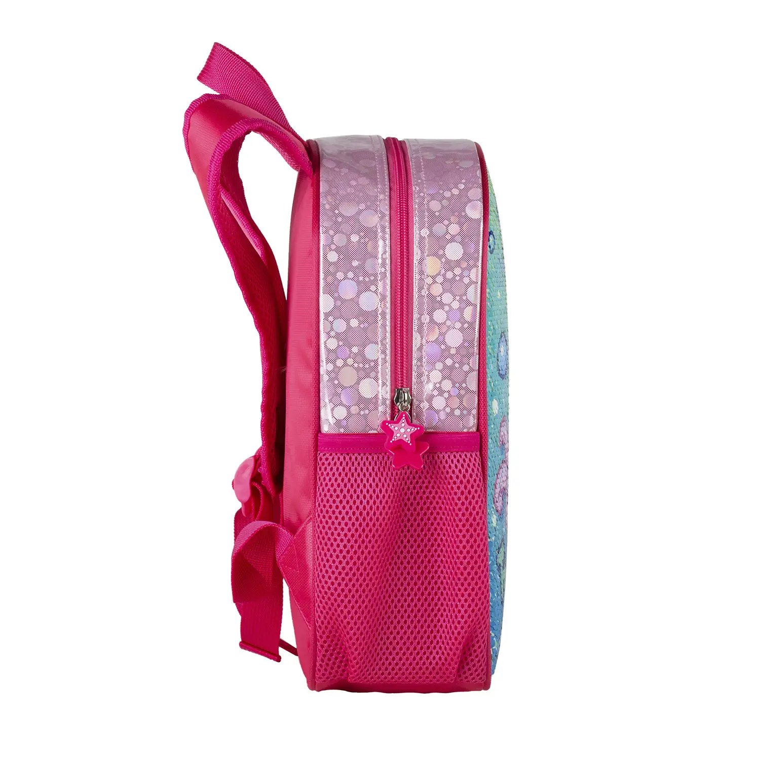 Mochila Infantil y Pre Escolar Guardería, Pulpito Save The Ocean con lentejuelas reversibles.