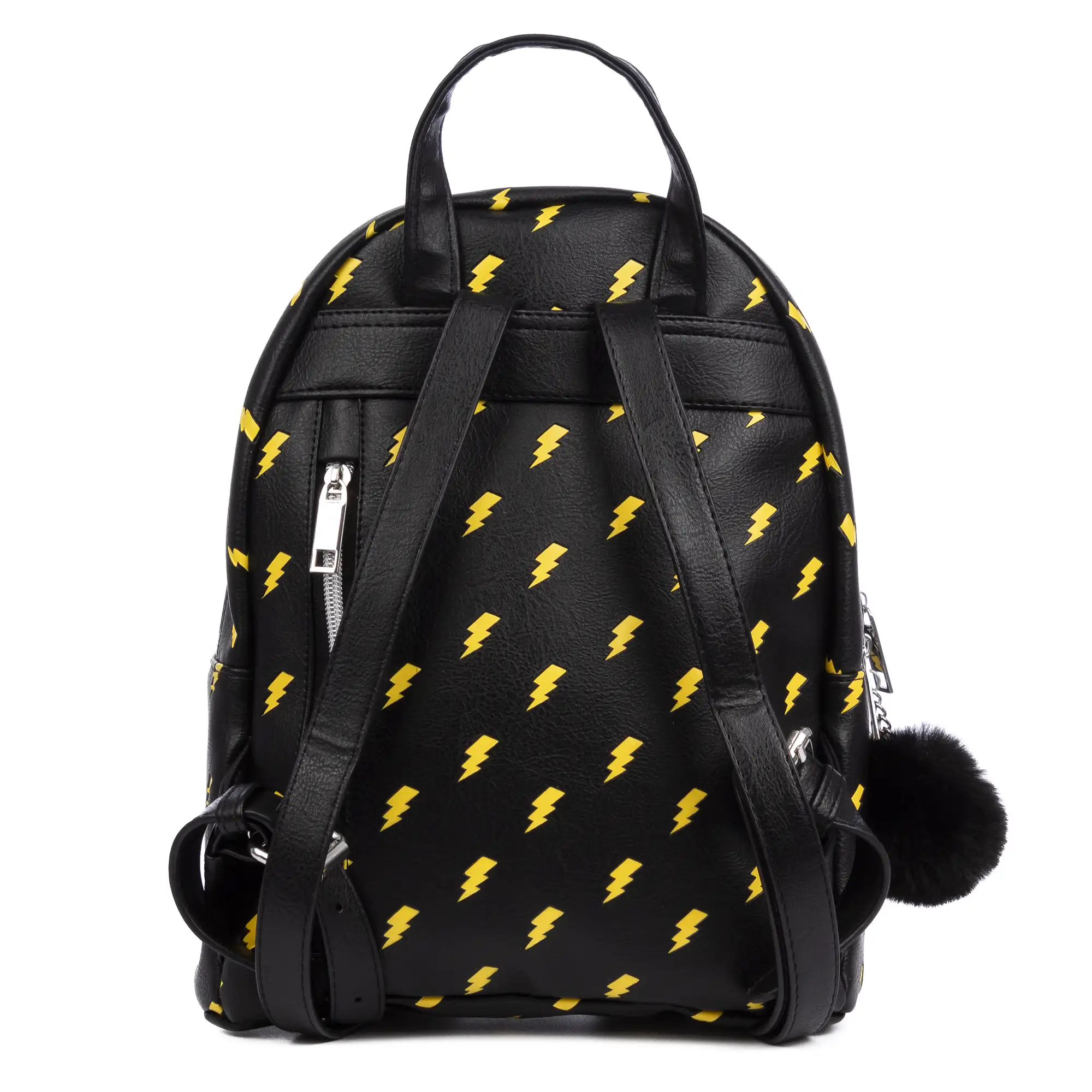 Mochila Negra Pokémon Premium. Espacioso compartimento principal con bolsillo delantero y trasero. Con accesorio pompom. 
