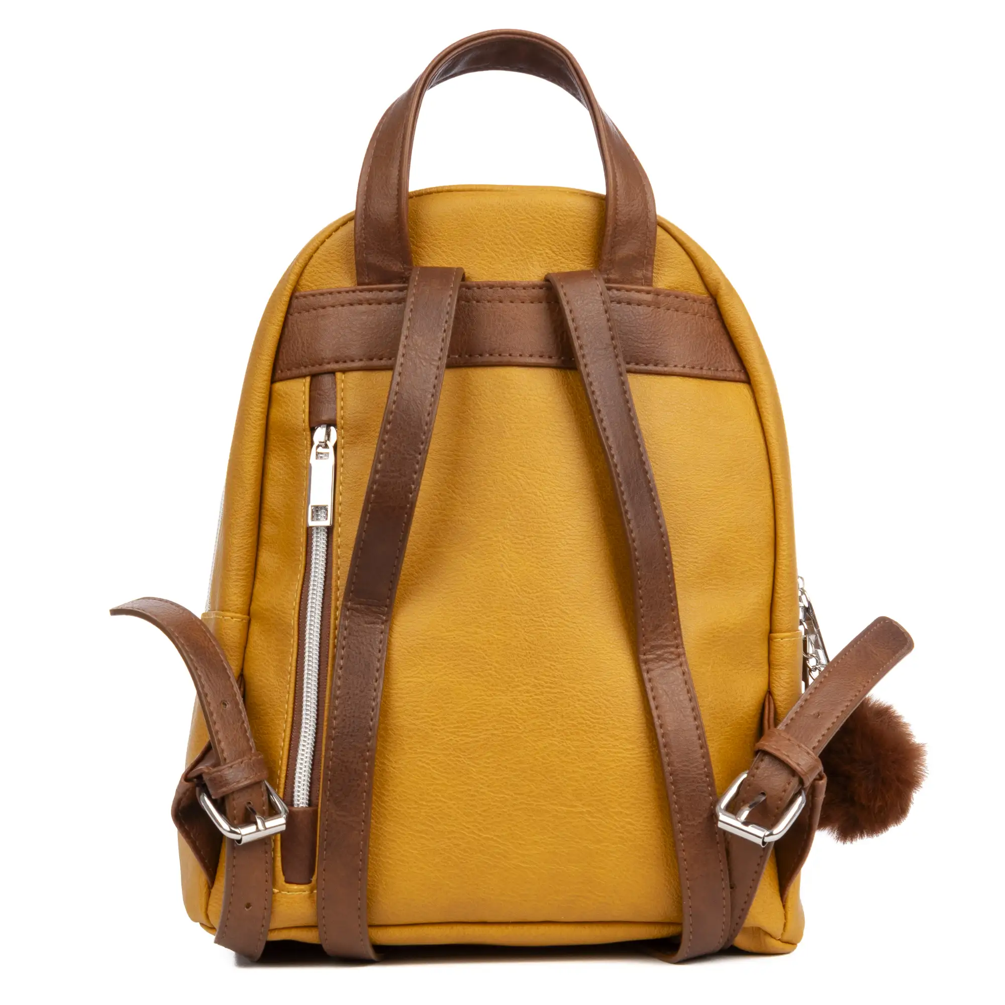 Mochila Ocre Pokémon Premium. Espacioso compartimento principal con bolsillo delantero y trasero. Con accesorio pompom