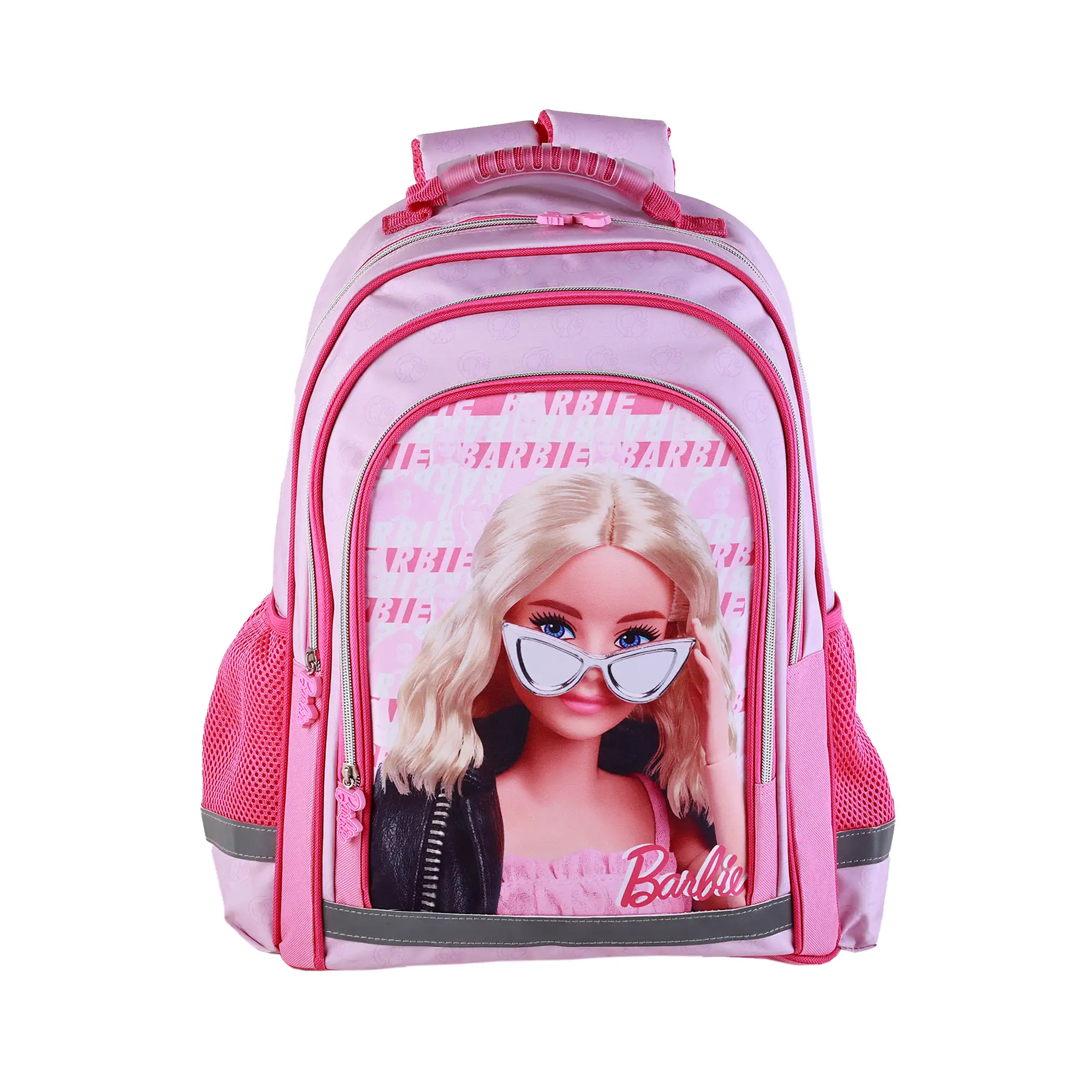 Barbie Fashion mochila primaria doble compartimento, de gran capacidad y adaptable a carro.