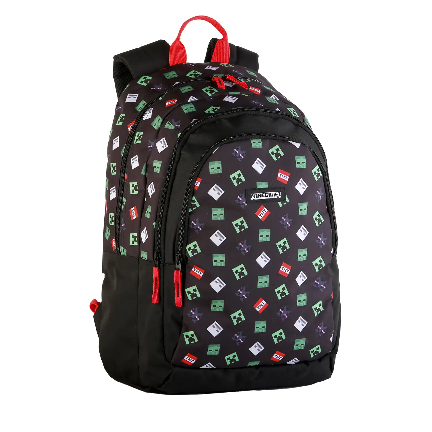 Minecraft TNT mochila primaria doble compartimento, de gran capacidad y adaptable a carro.