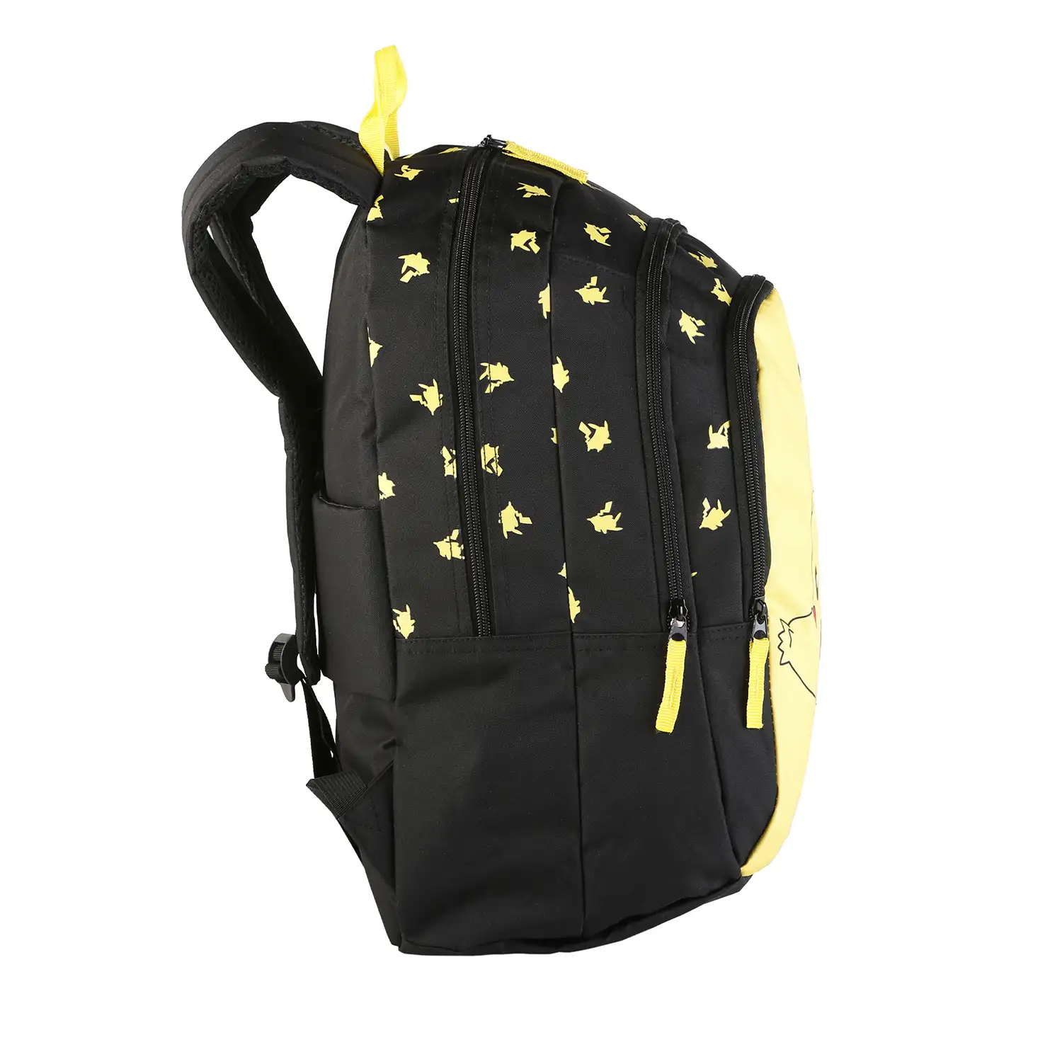 Pokemon Pikachu mochila primaria doble compartimento, de gran capacidad y adaptable a carro.