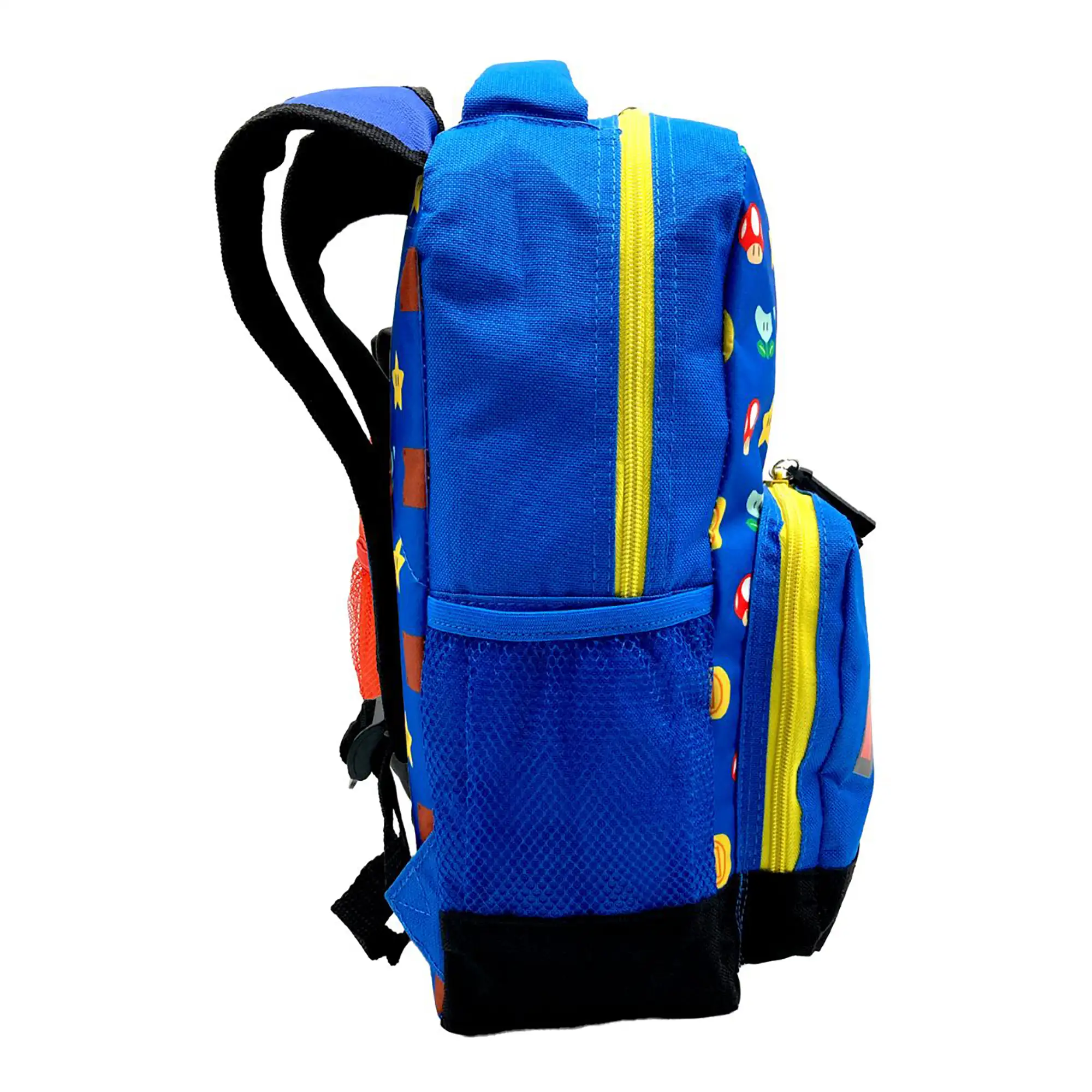 Super Mario Mochila Escolar. Interior totalmente forrado. Espaldera acolchada. Tirantes ergonómicos, ajustables y acolchados.