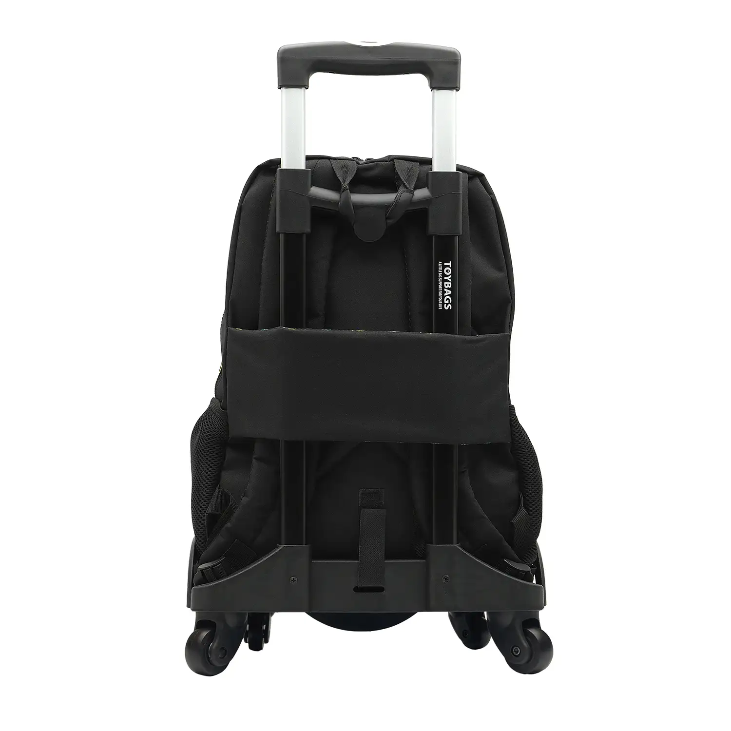 Fortnite Crazy Banana mochila primaria doble compartimento + carro  con protección lateral y stoper frontal, 4 ruedas multidireccionales.