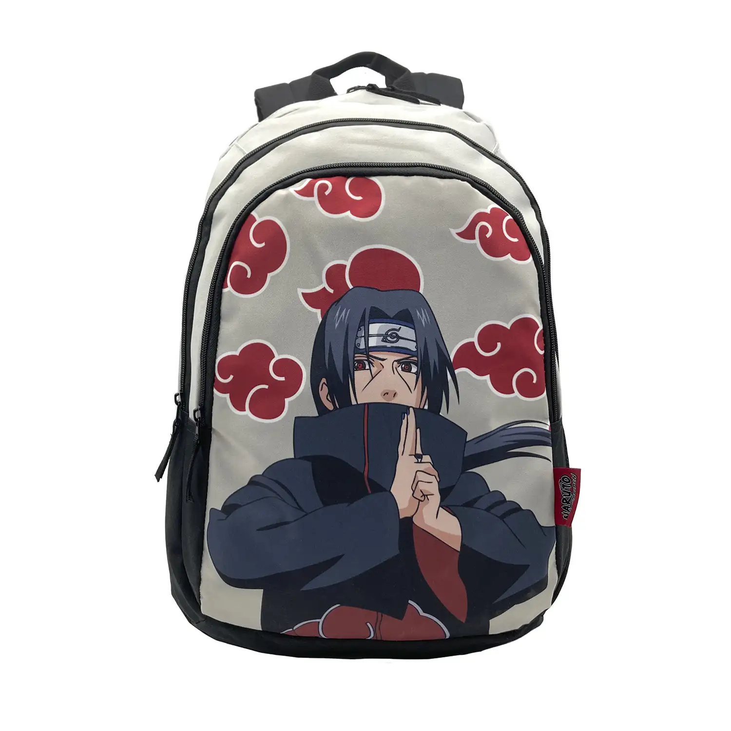 Naruto Itachi mochila primaria doble compartimento + carro  con protección lateral y stoper frontal, 4 ruedas multidireccionales.