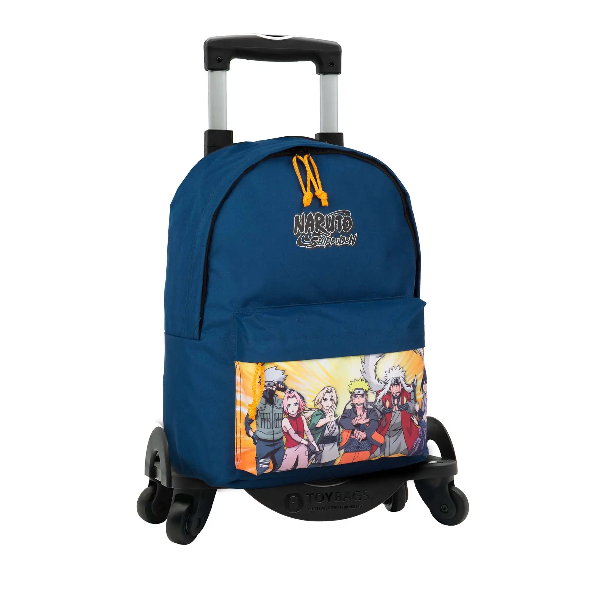 Naruto mochila Americano con compartimento portalaptop + carro con protección lateral y stoper frontal, 4 ruedas multidireccionales.