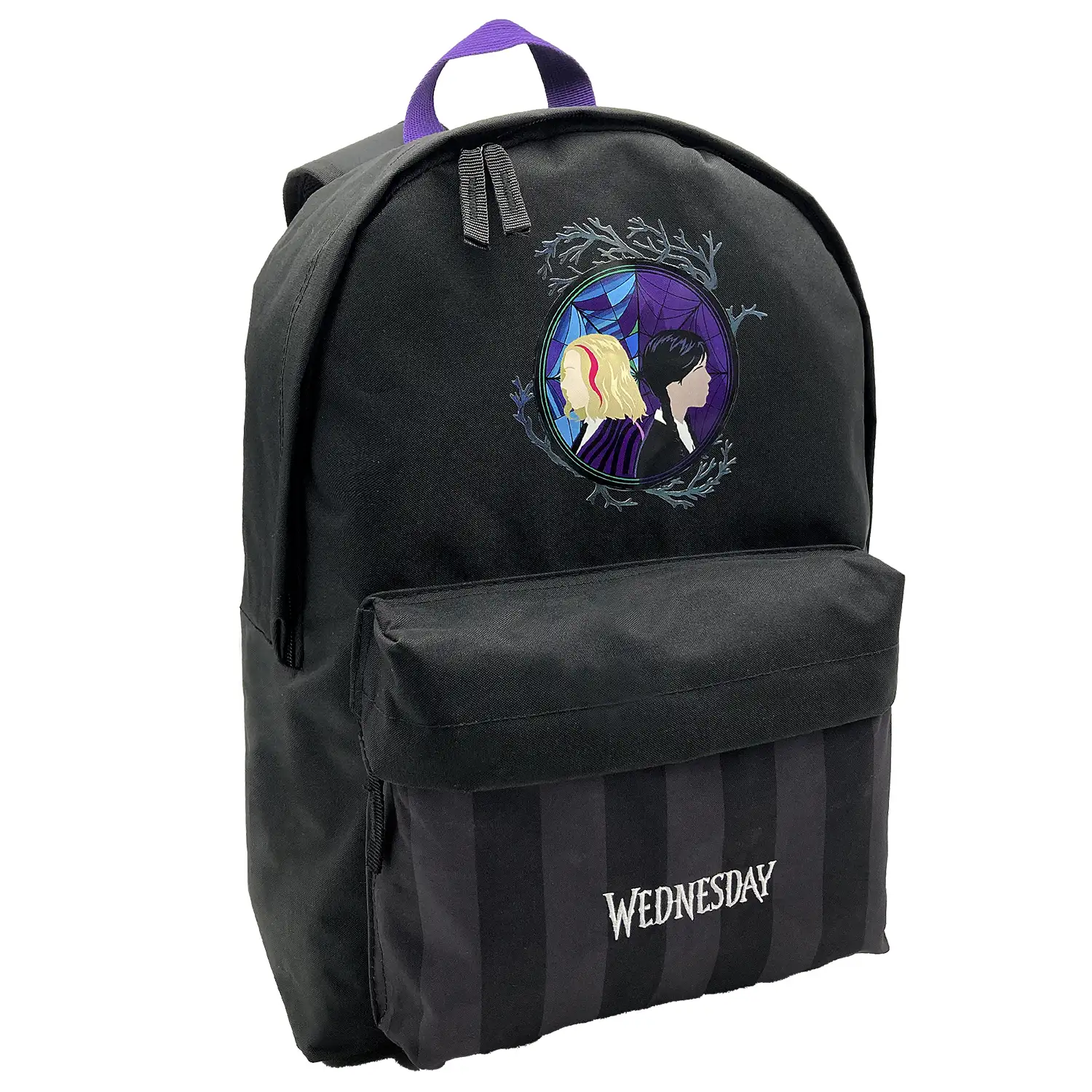 Wednesday Miércoles y Enid mochila Americano con compartimento portalaptop + carro con protección lateral y stoper frontal, 4 ruedas multidireccionales.