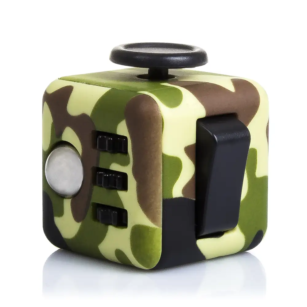 FIDGET CUBE CAMO ANTI ESTReS CON 6 MoDULOS RELAJANTES